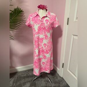 Lilly Pulitzer Frida Scallop Polo Dress PB Anniversary Toile Size L